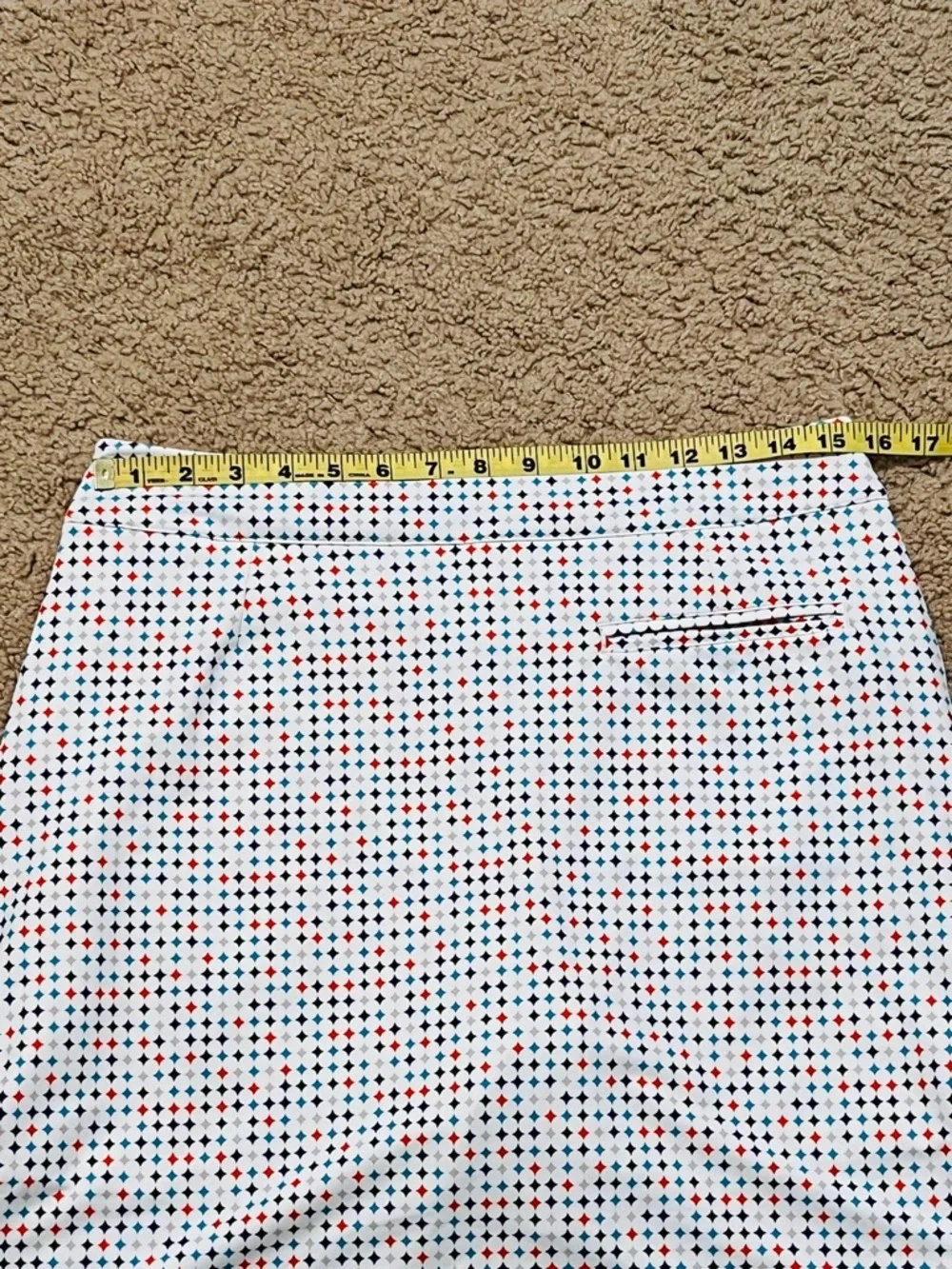Peter Millar Golf Skirt White Skirt with Red and Blue Geo Dots - Picture 4 of 6